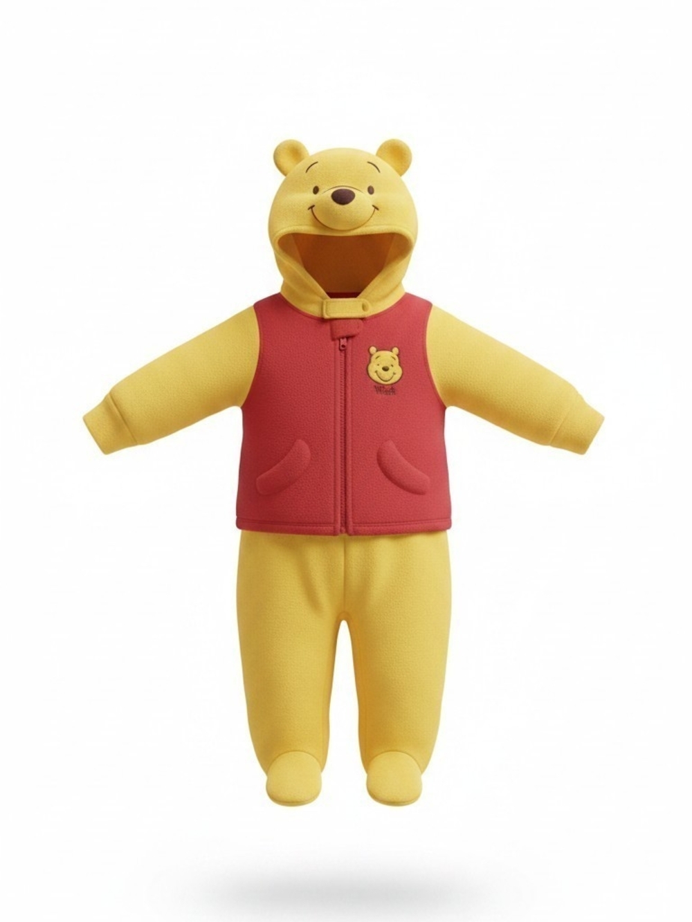 Disney Winnie the Pooh Yellow and Red Hooded Costume